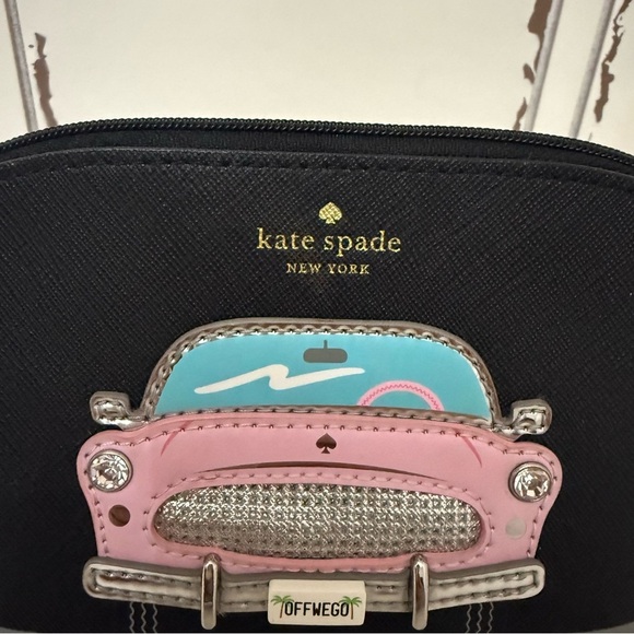 Kate Spade 2018 Checking In Convertible Pink Car Small Abilene Cosmetic Case - Picture 4 of 7